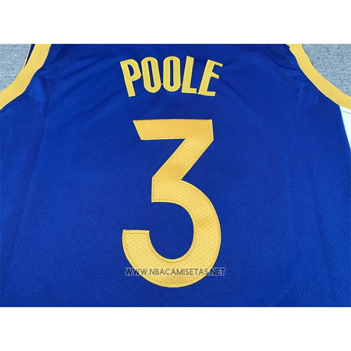 Camiseta Golden State Warriors Jordan Poole NO 3 Icon Azul